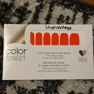 Highlighter red nail strips
